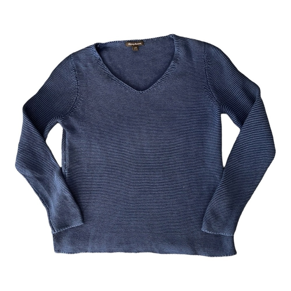 Tommy Bahama cotton v-neck knit sweater, size large